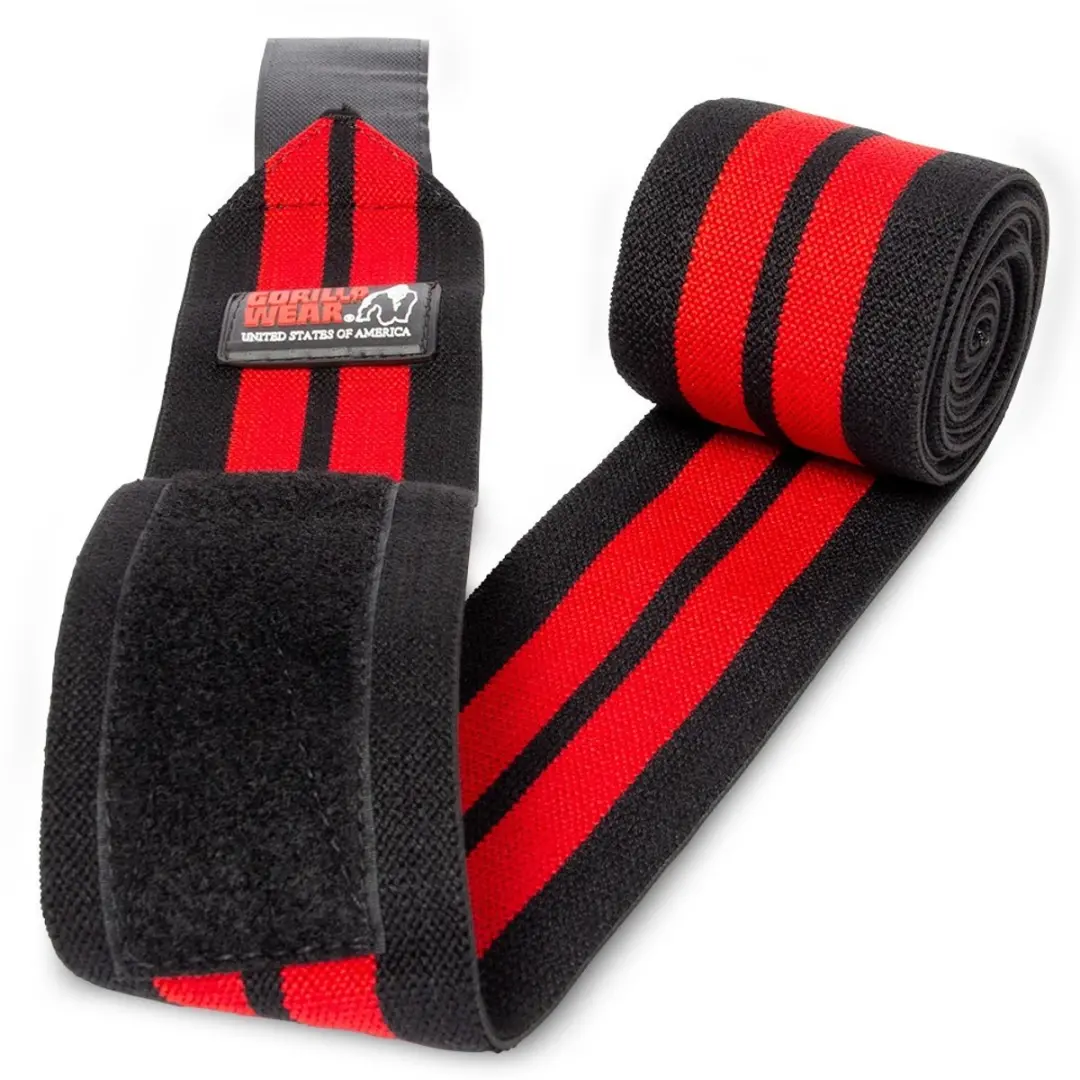 Gorilla Wear Knee Wraps 98 Inch - 2 Stuks - Rood/Zwart - afbeelding 6 van 6