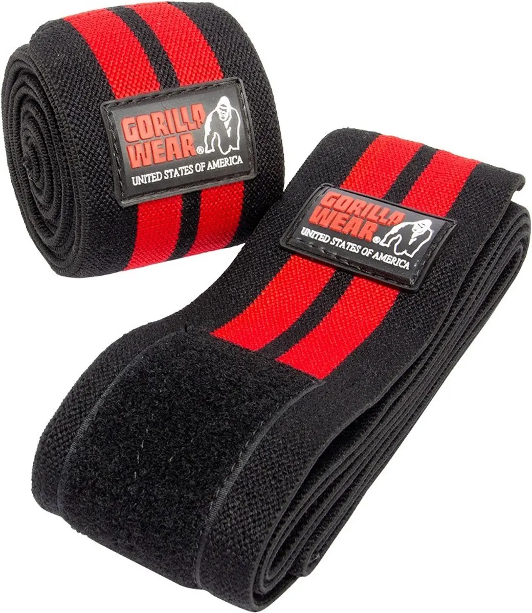 Gorilla Wear Knee Wraps 98 Inch - 2 Stuks - Rood/Zwart