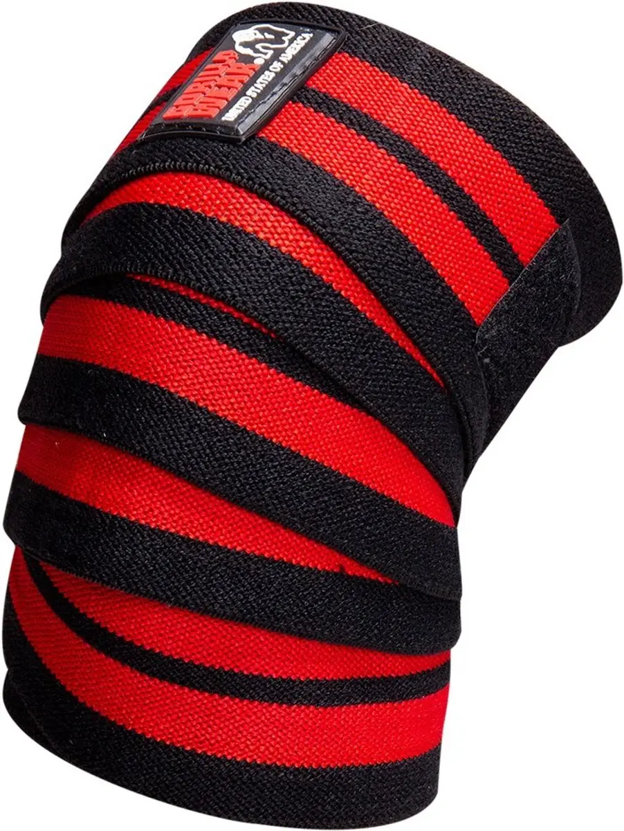 Gorilla Wear Knee Wraps 98 Inch - 2 Stuks - Rood/Zwart