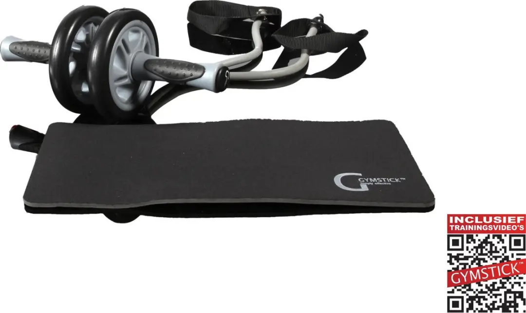 Gymstick Ab Wheel - Dubbel Trimwiel - Zwart