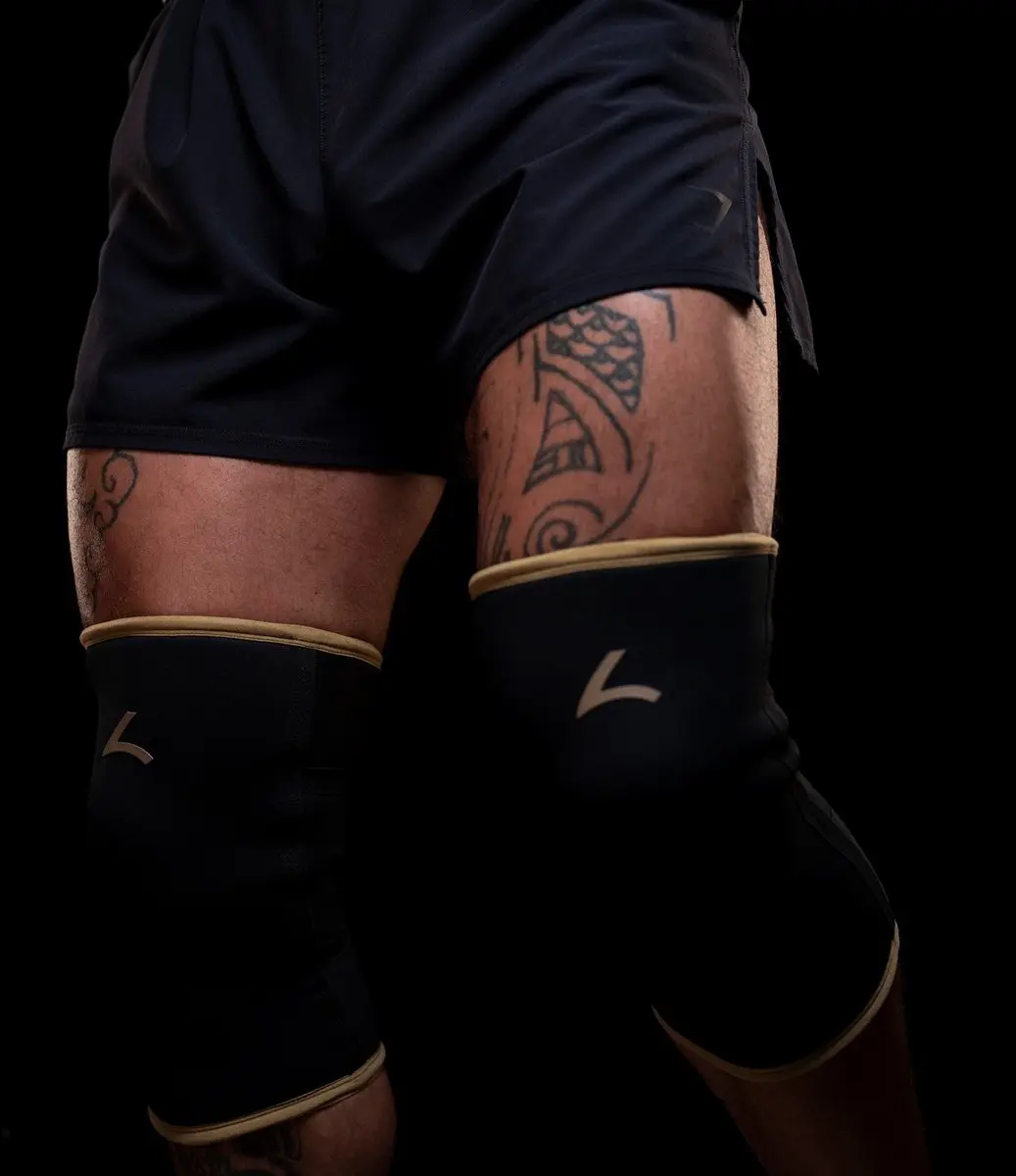 Reeva Knee Sleeves Powerlifting 7mm - Maat L - Goud