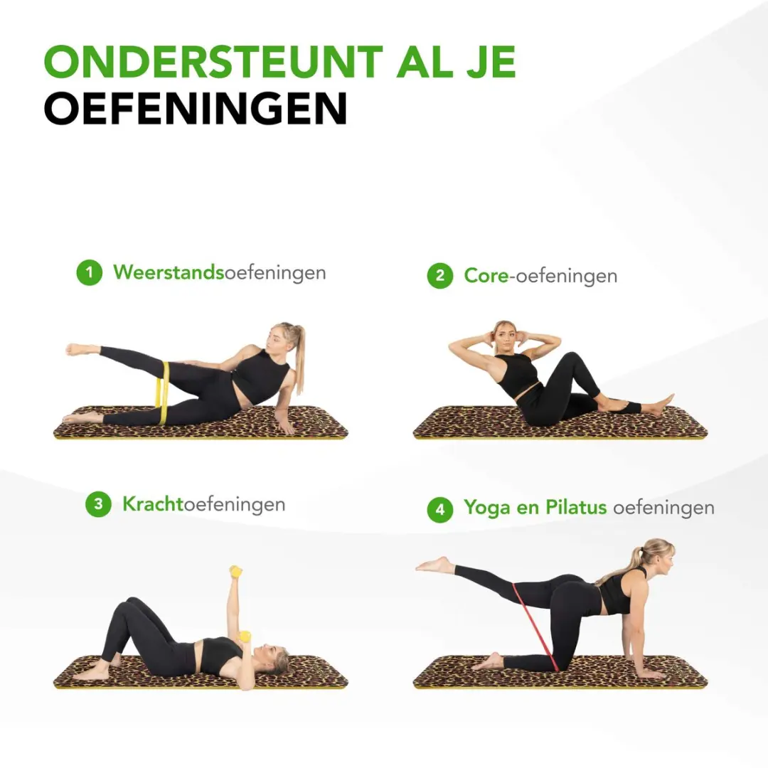 Tunturi NBR Yogamat Luipaardprint - 180x60x1,5cm