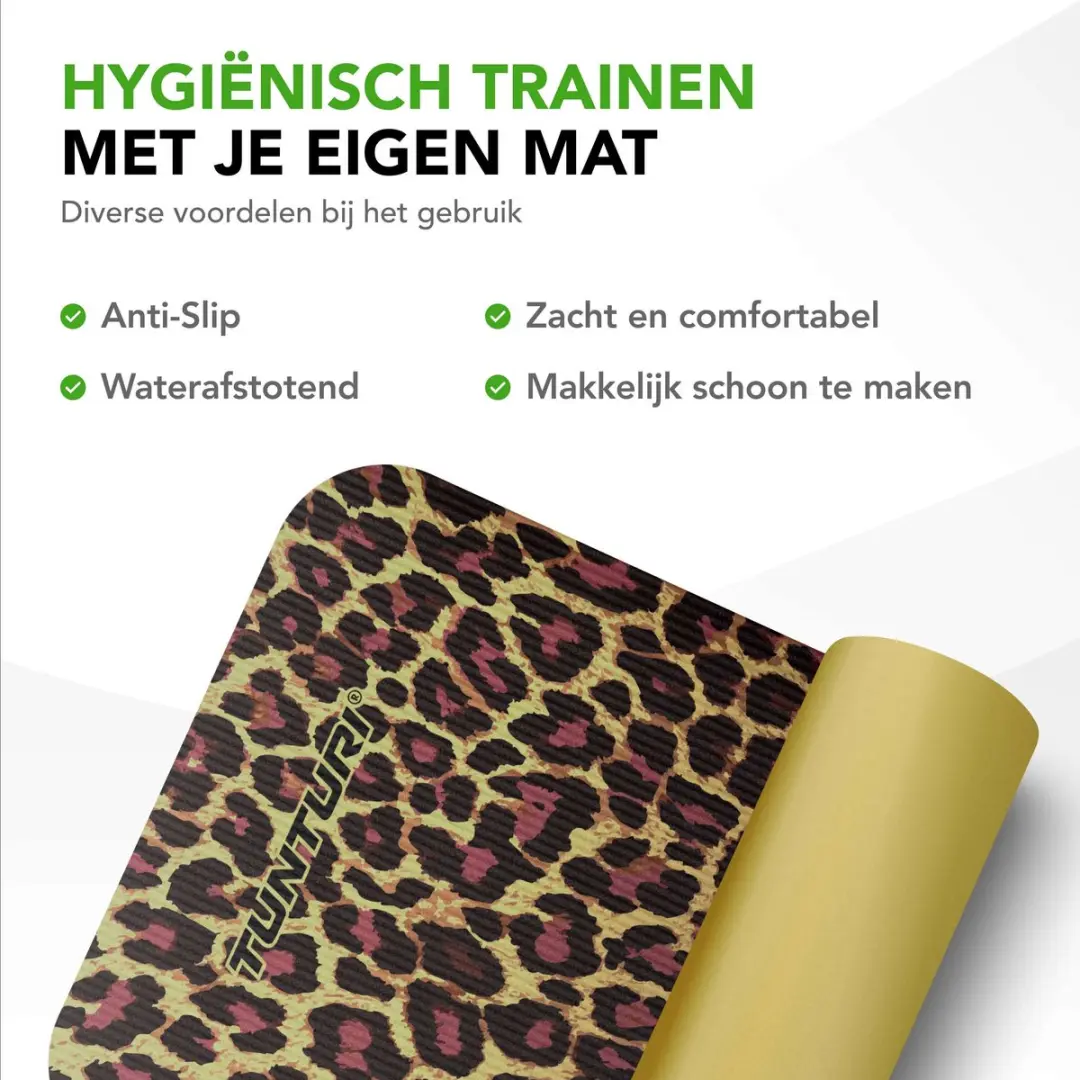 Tunturi NBR Yogamat Luipaardprint - 180x60x1,5cm - afbeelding 6 van 6