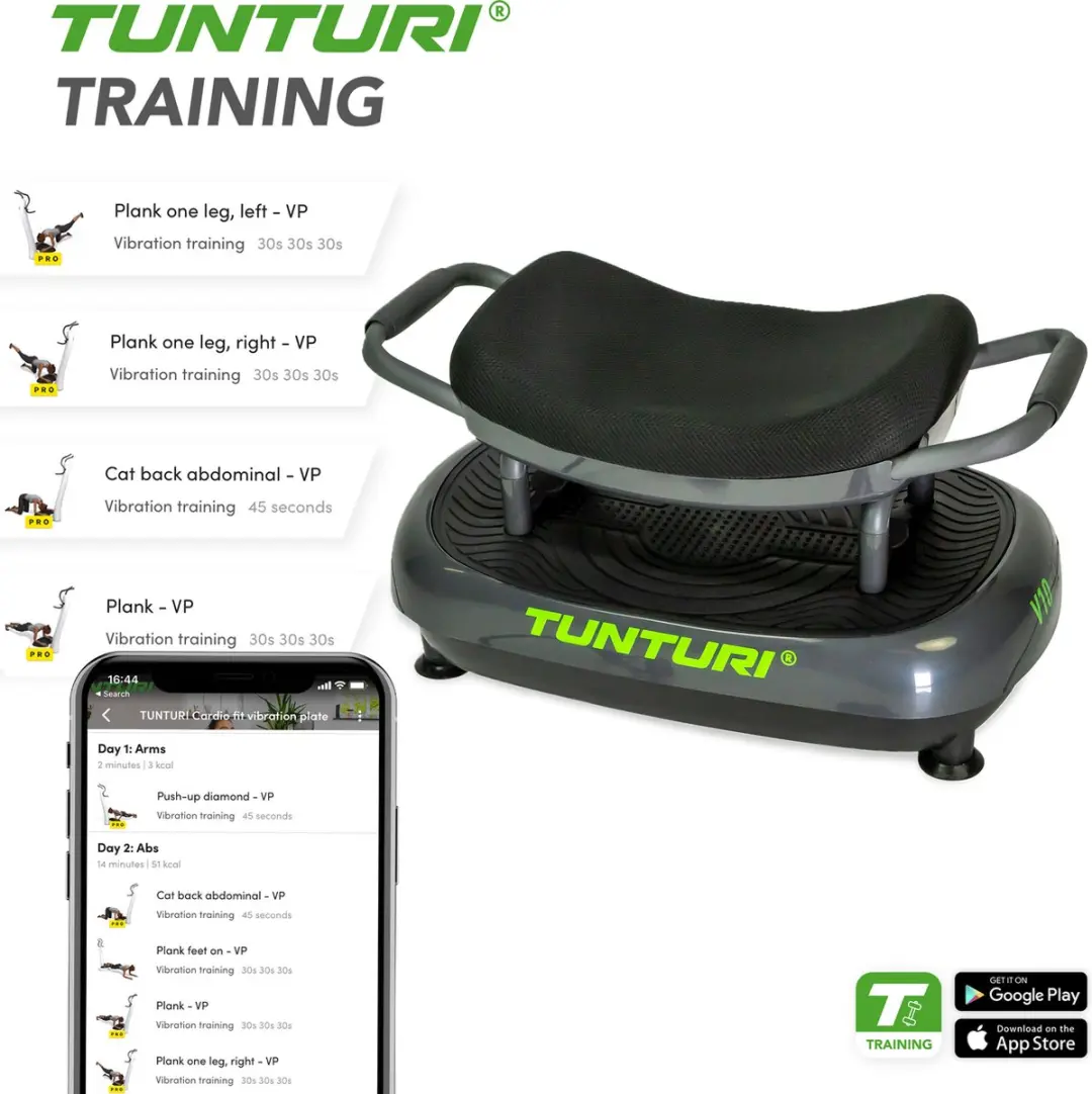 Tunturi Cardio Fit V10 Trilplaat - 200W - 99 Niveaus - 5 Programma's - Zwart/ Groen
