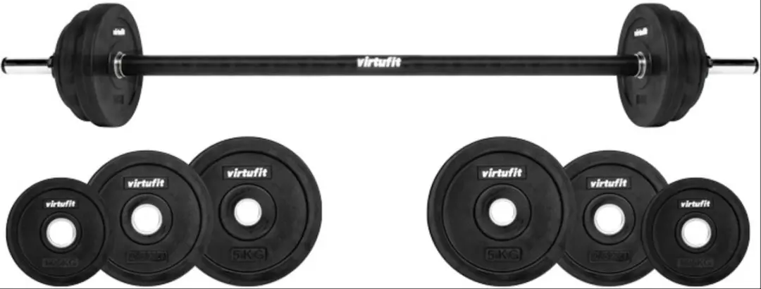 Virtufit Aerobic Pump Halterset Pro 20kg - Halterstang met Gewichten - Zwart/Rubber