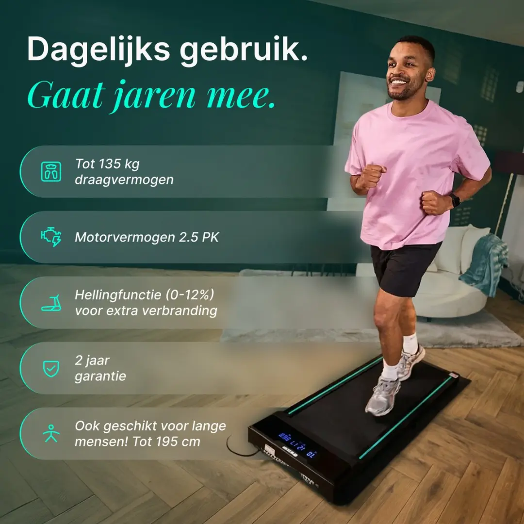 Dreaver Climb 6KM/U Loopband - 2.5pk Inklapbaar - Zwart