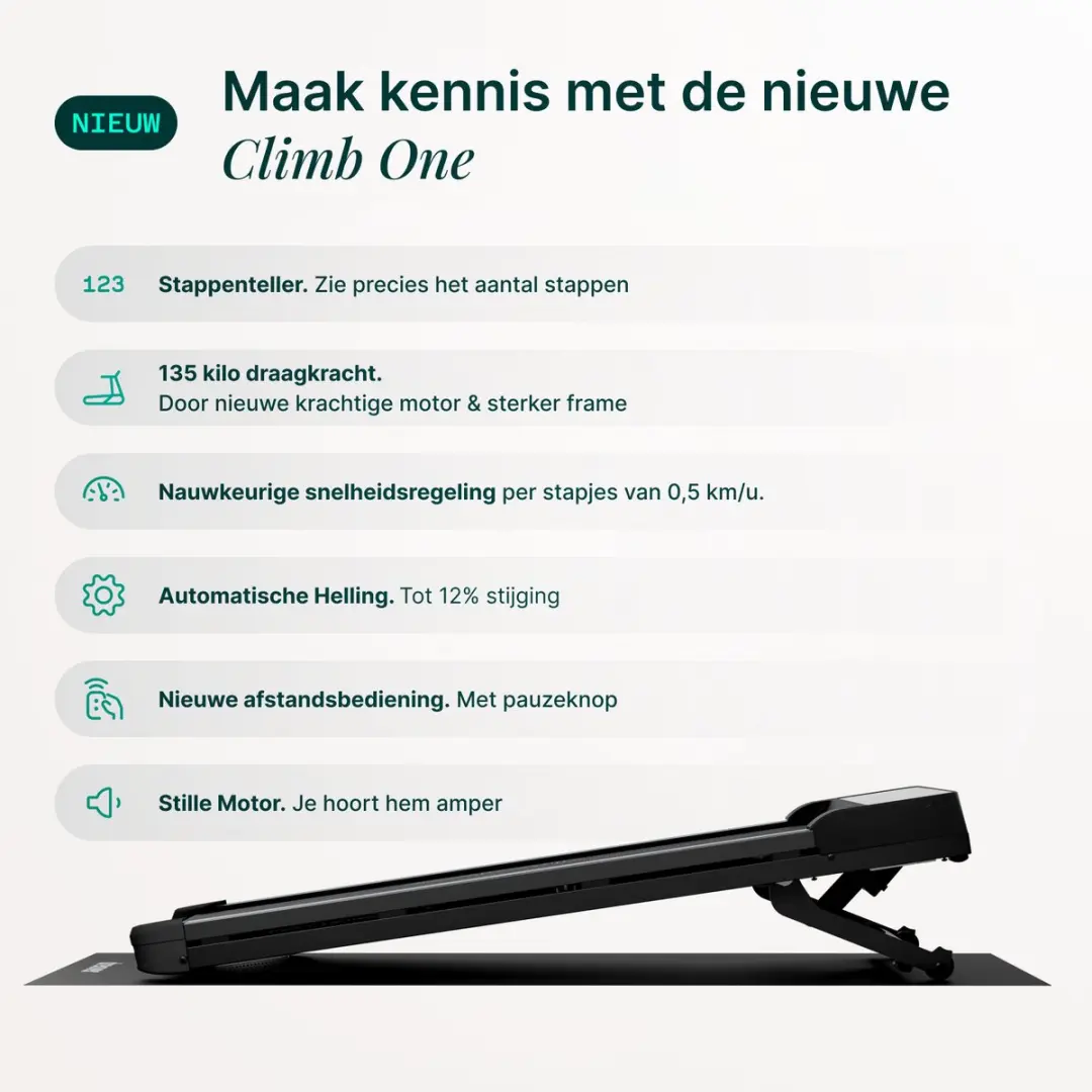 Dreaver Climb 6KM/U Loopband - 2.5pk Inklapbaar - Zwart
