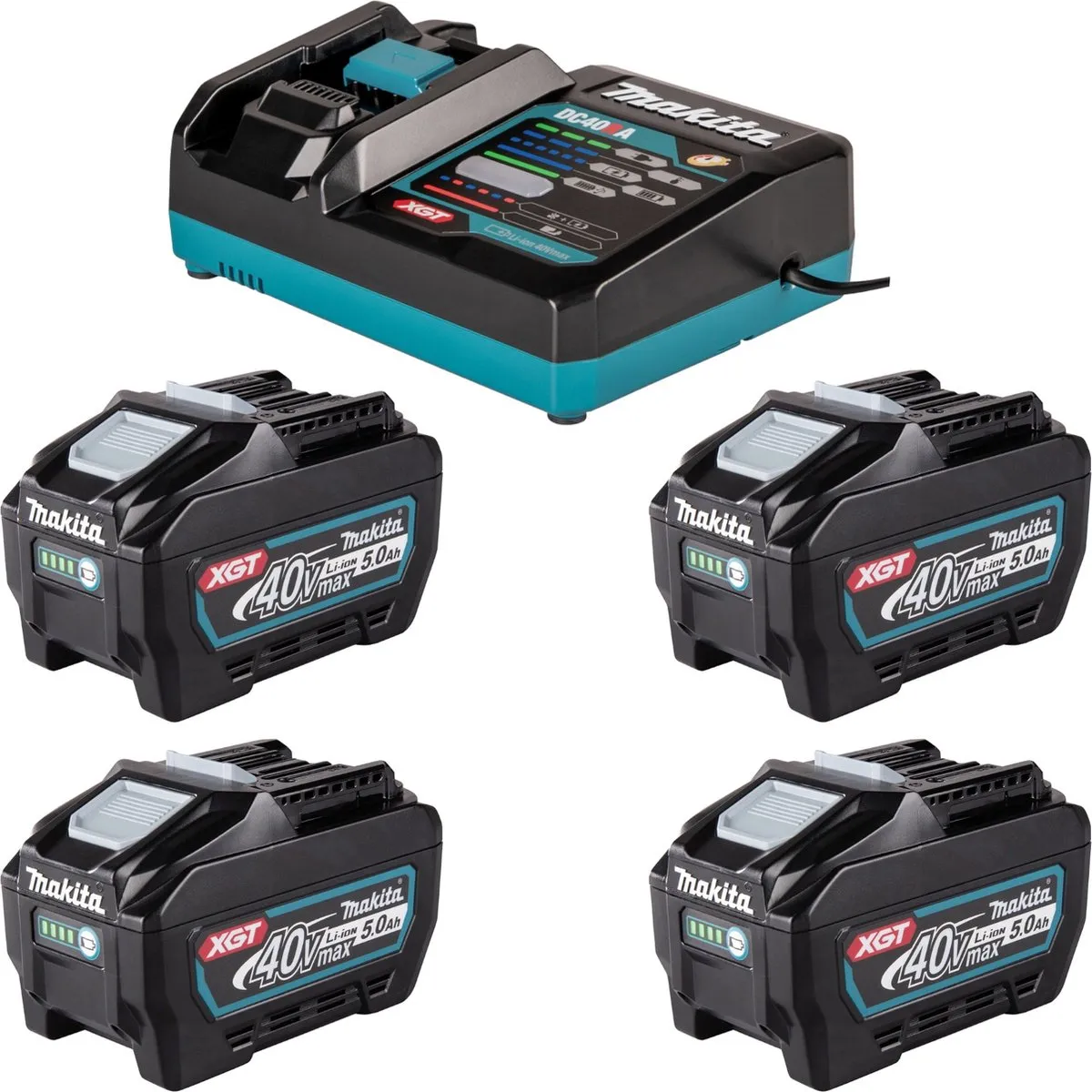 Makita BL 4050 F Power Source Kit 4x 5.0Ah + DC 40 RA Lader