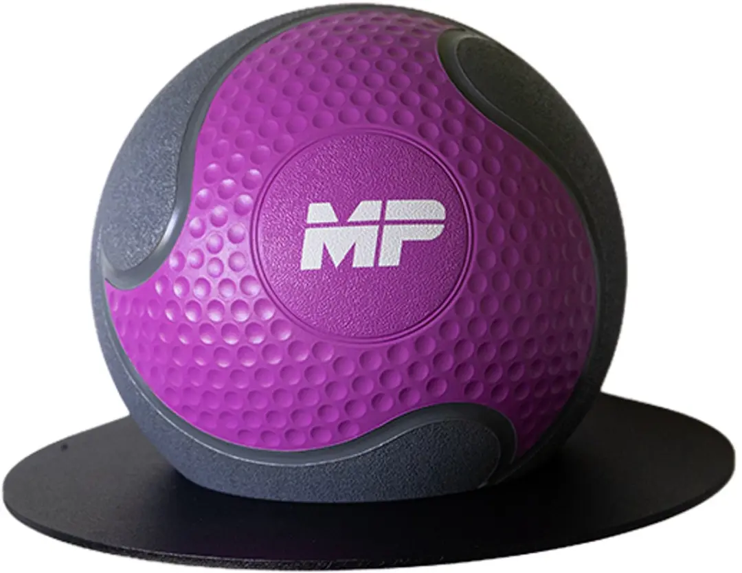 Muscle Power Rubber Medicijnbal 3 kg - Grijs/Paars - afbeelding 6 van 6