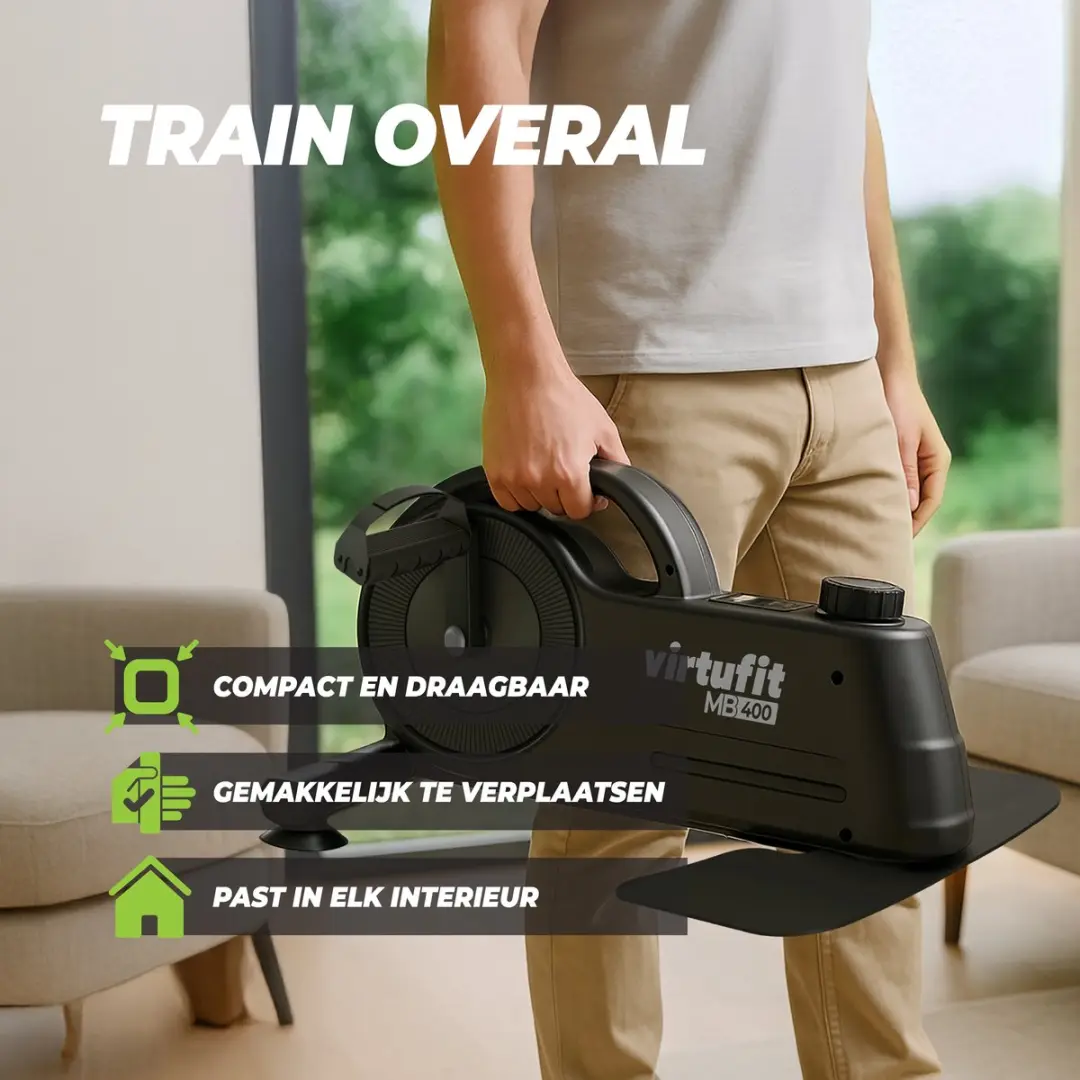 VirtuFit MB400 Stoelfiets - Mini Hometrainer 8 Niveaus - Zwart