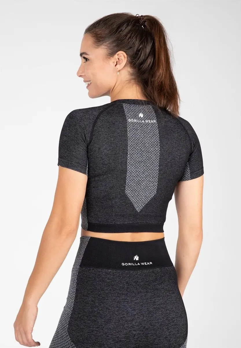 Gorilla Wear Selah Seamless Crop Top - Zwart L/XL
