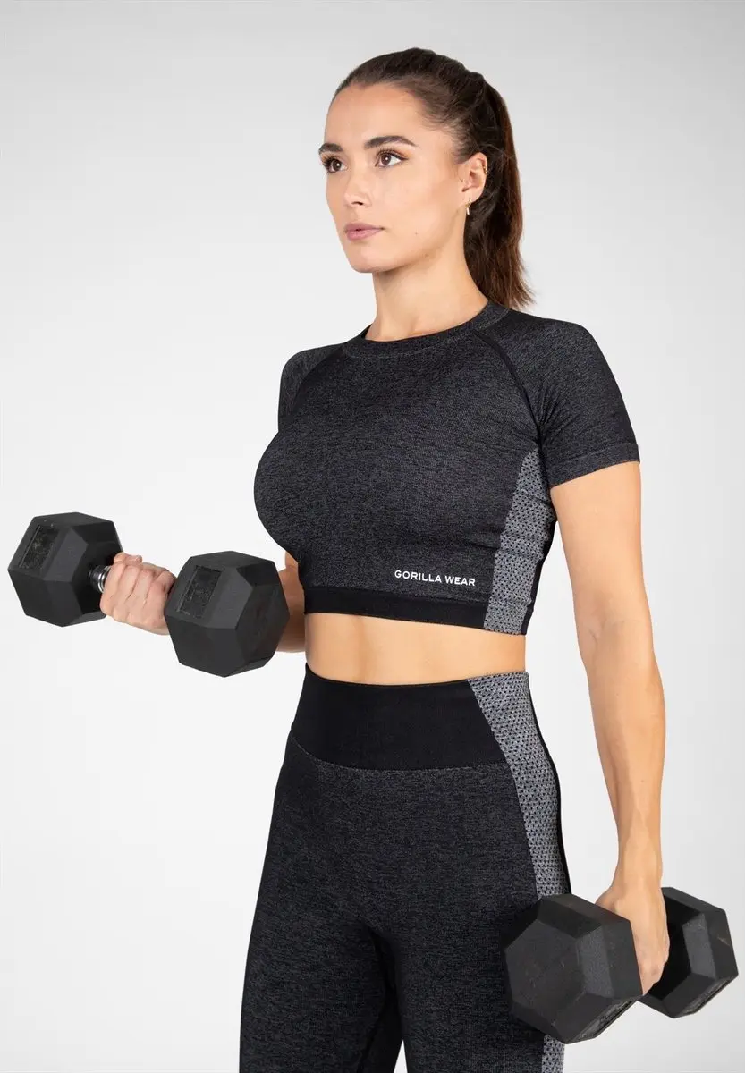 Gorilla Wear Selah Seamless Crop Top - Zwart L/XL