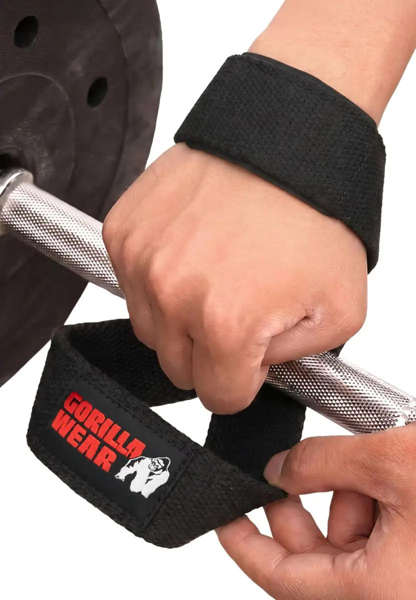 Gorilla Wear Figure 8 Lifting Straps - Zwart