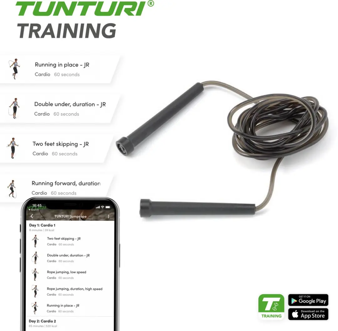Tunturi Springtouw M - Antraciet - 1 Stuks