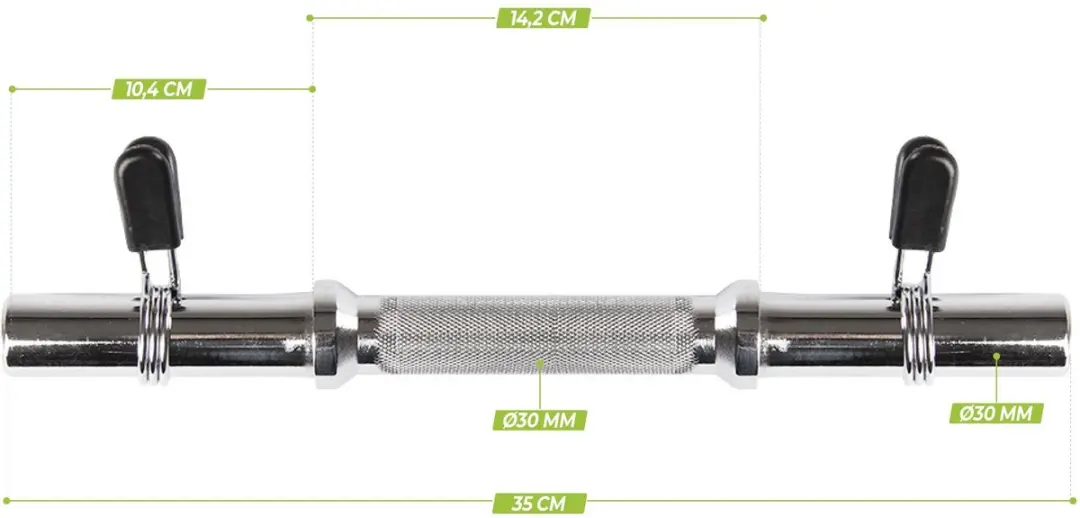 Virtufit Halterstang 35cm - 30mm - Zilver