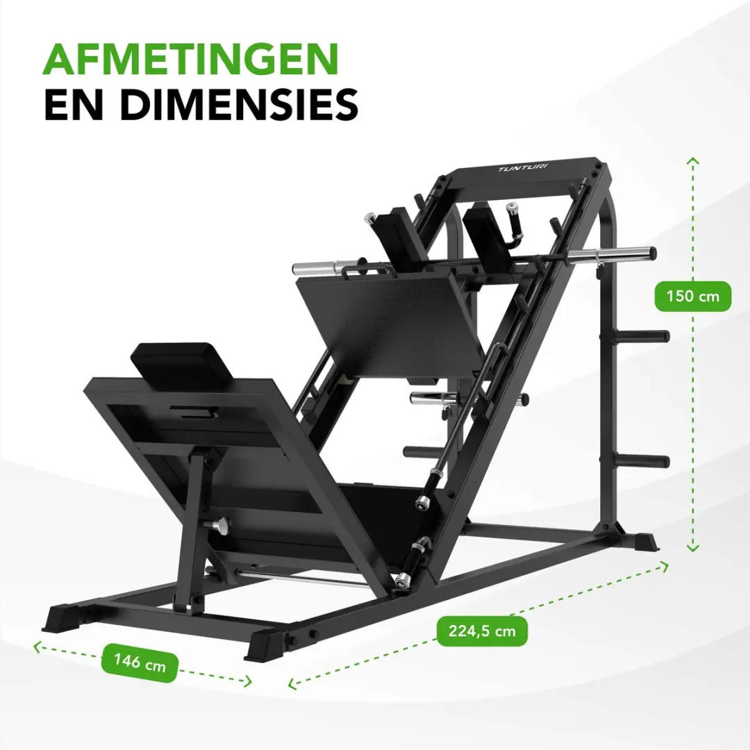 Tunturi LP60 Leg Press/Hack Squat Krachtstation - Zwart