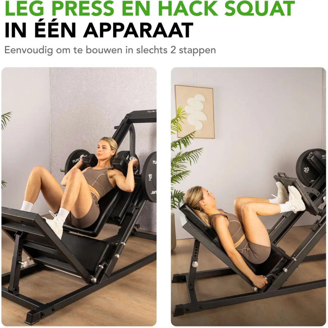 Tunturi LP60 Leg Press/Hack Squat Krachtstation - Zwart