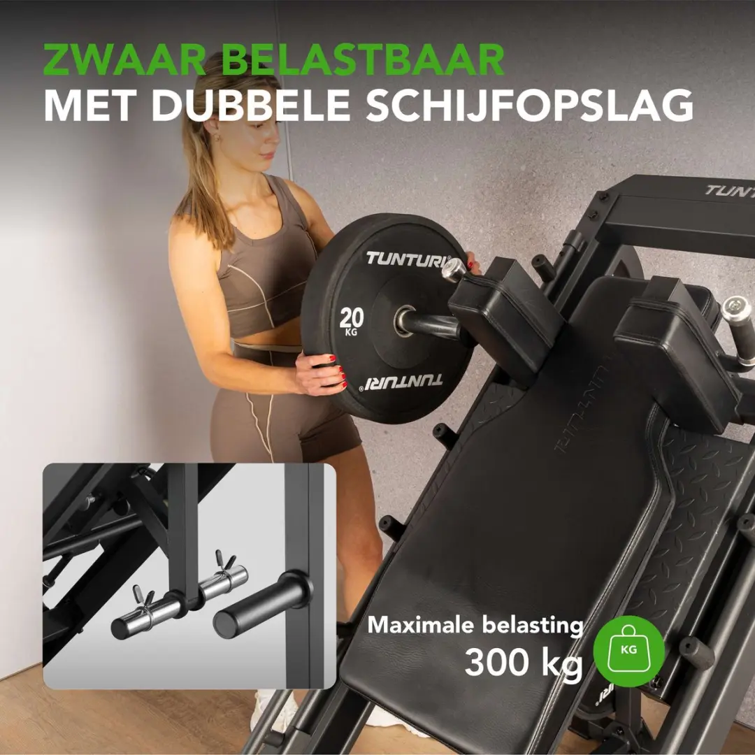 Tunturi LP60 Leg Press/Hack Squat Krachtstation - Zwart