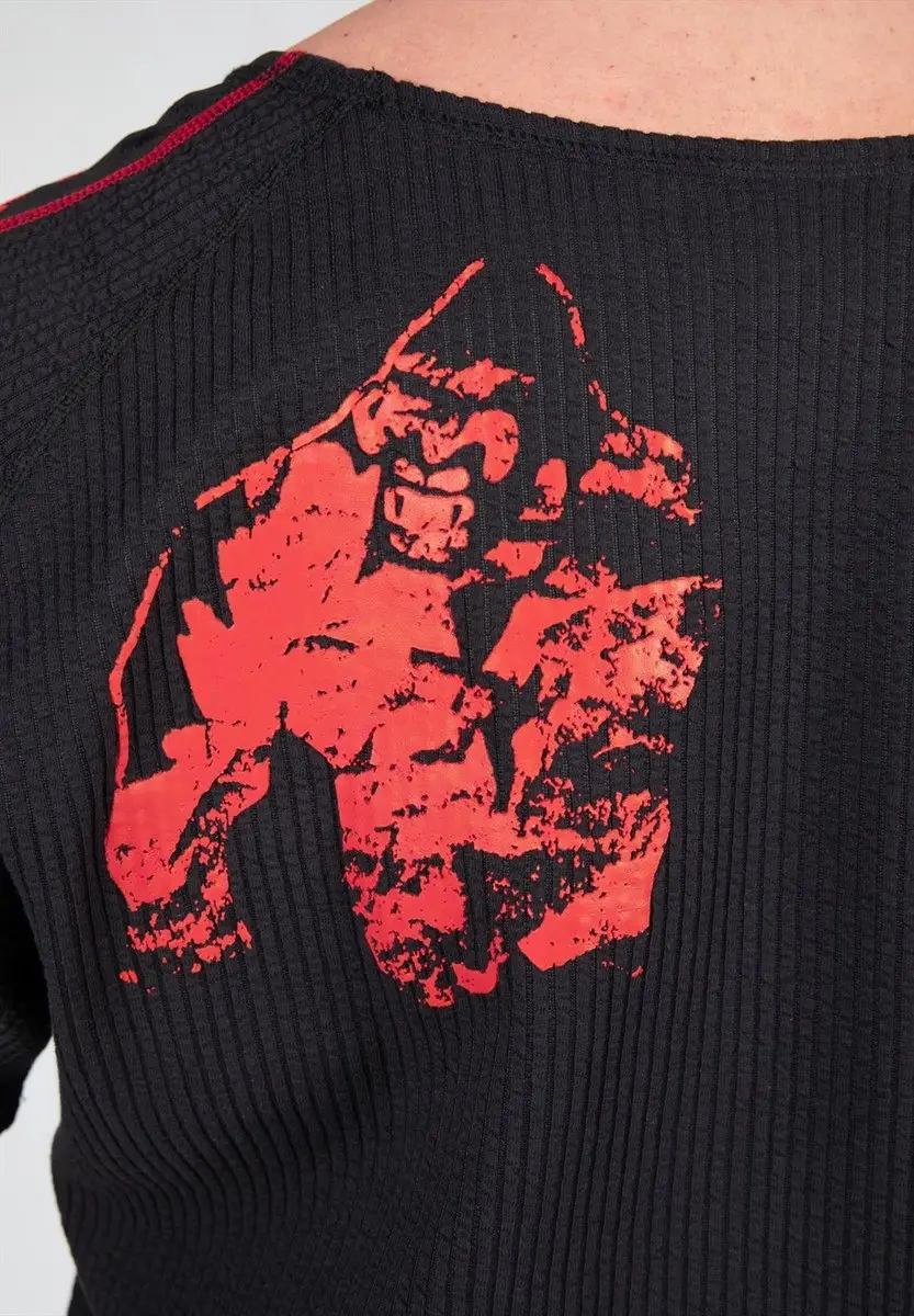 Gorilla Wear Buffalo Old School Workout T-Shirt - Zwart/Rood