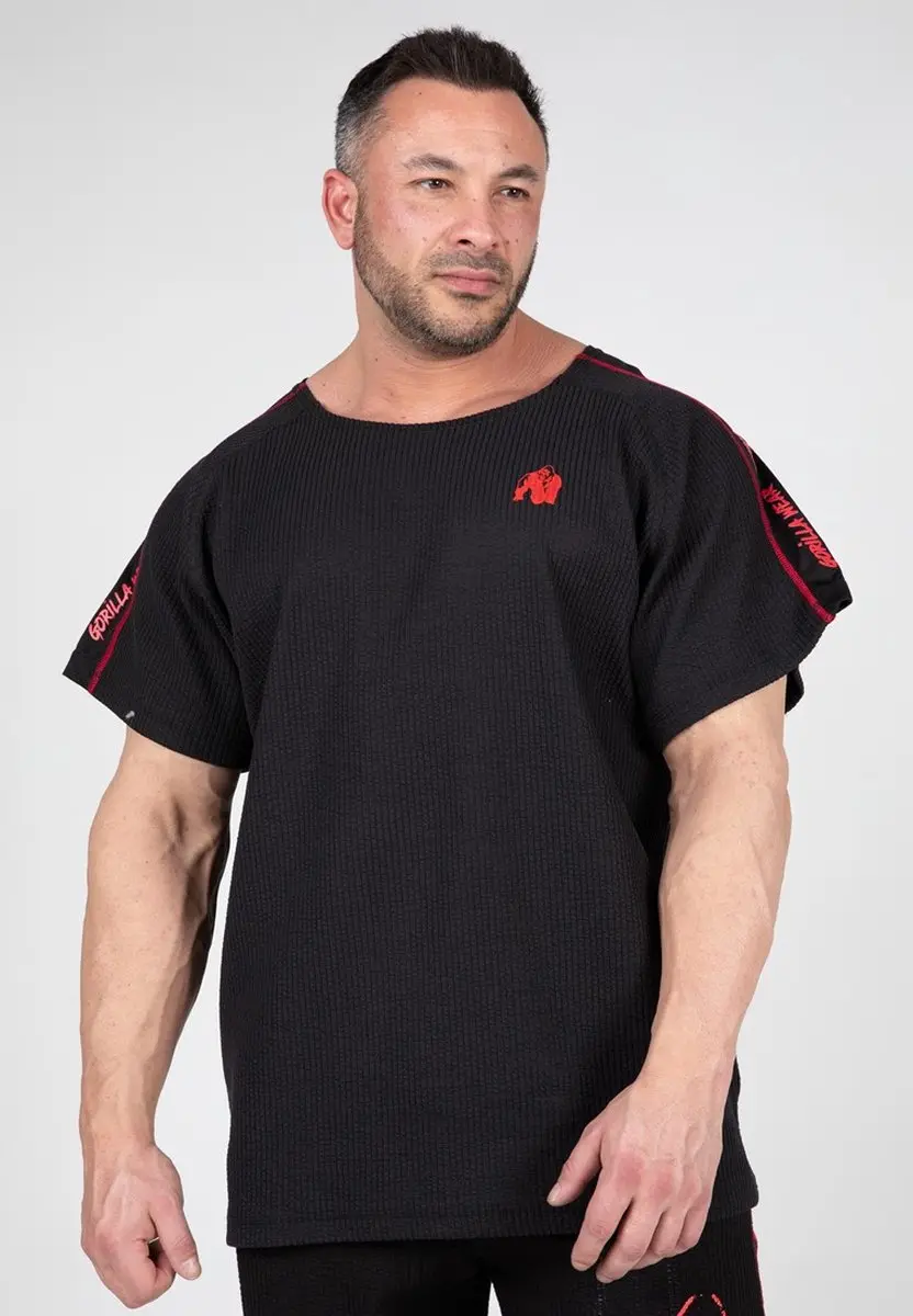 Gorilla Wear Buffalo Old School Workout T-Shirt - Zwart/Rood