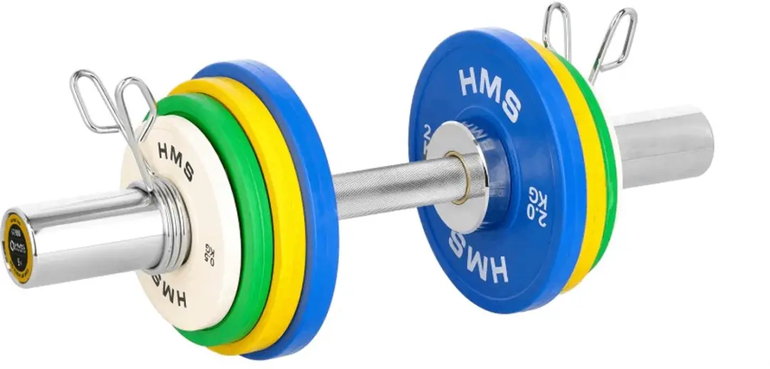 HMS Olympische Dumbbellstang 50mm - 50cm - Zilver