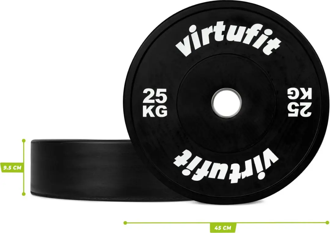 VirtuFit Bumper Plate 50mm 25kg - Zwart