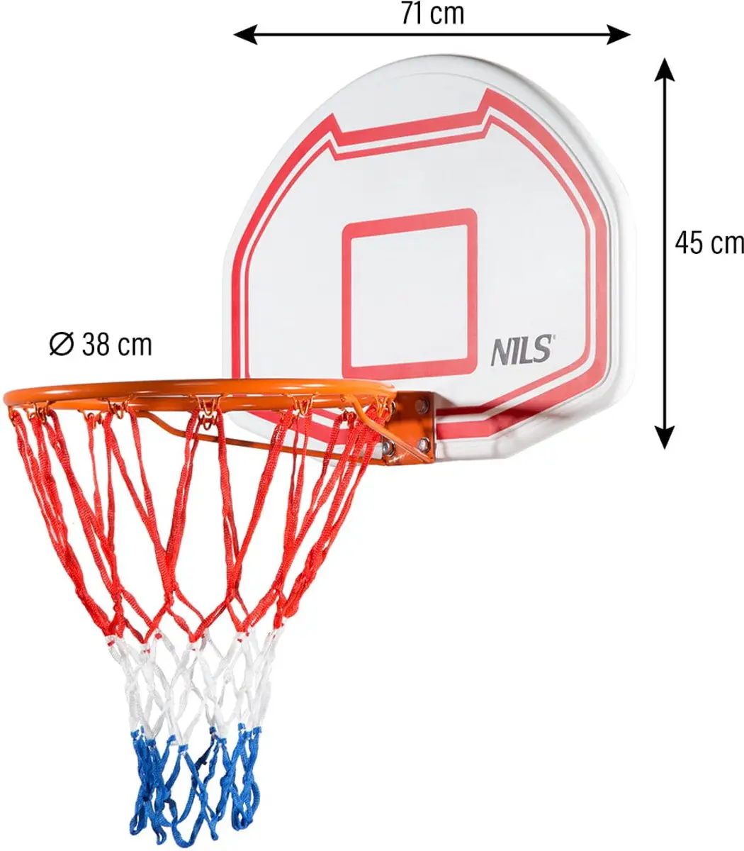 Nils TDK009 Basketbalbord - 71x45cm - Blauw/Rood/Wit