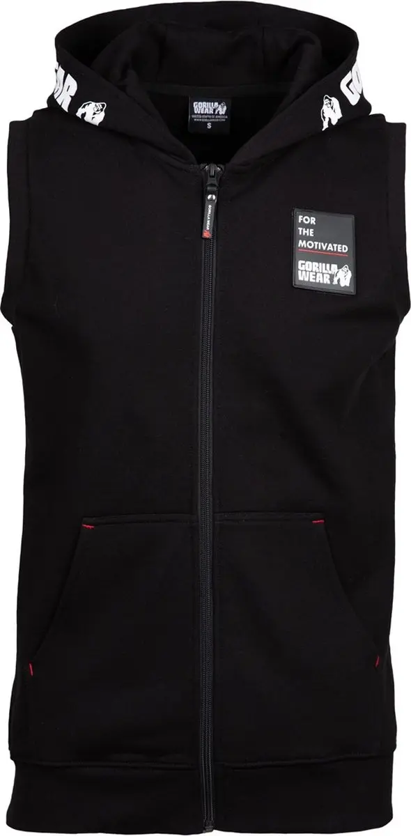 Gorilla Wear Milwaukee S/L Zipped Hoodie 4XL - Zwart - afbeelding 6 van 6