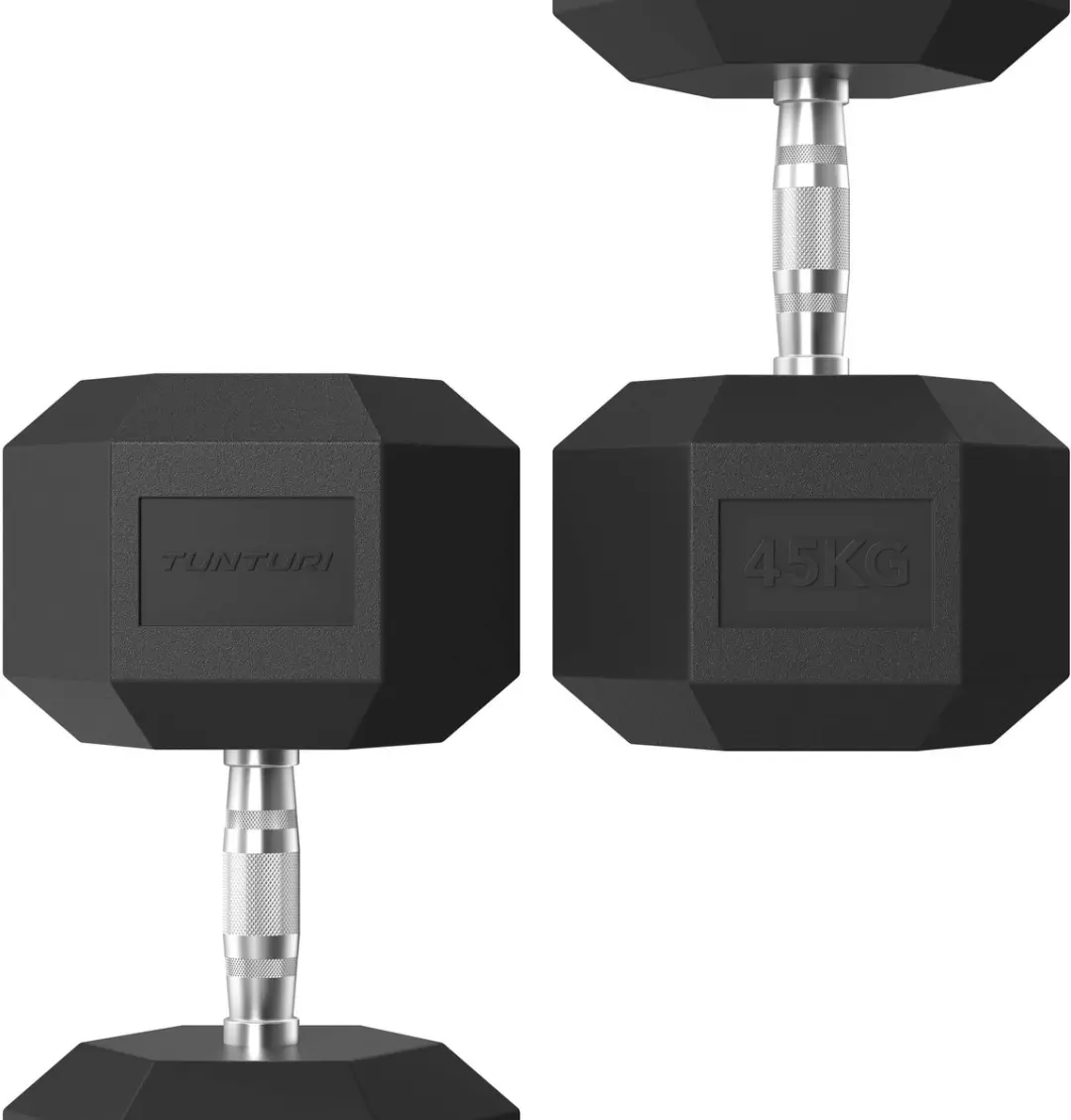 Tunturi Platinum Hexa Dumbbell 45kg - Zwart