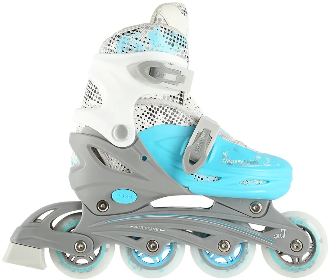 Nils Extreme 4-in-1 Skeelers/Schaatsen - Maat S 31-34 - Wit/Blauw