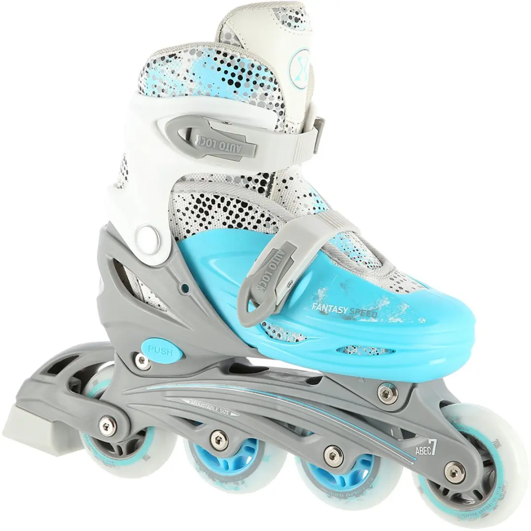 Nils Extreme 4-in-1 Skeelers/Schaatsen - Maat S 31-34 - Wit/Blauw