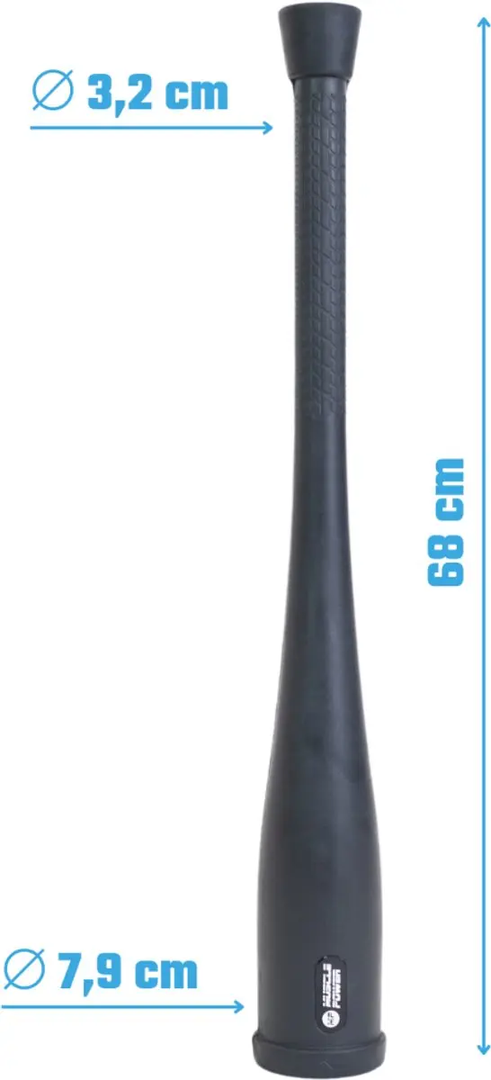 Muscle Power MP4005R Rubber Clubbell 8 kg - Zwart - afbeelding 6 van 6