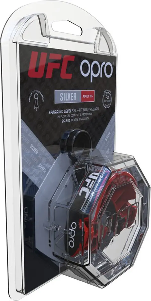 UFC Opro Gebitsbeschermer Silver - One Size - Rood/Zwart