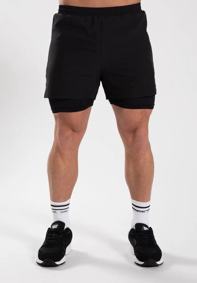 Gorilla Wear Cortez 2-in-1 Shorts 4XL - Zwart