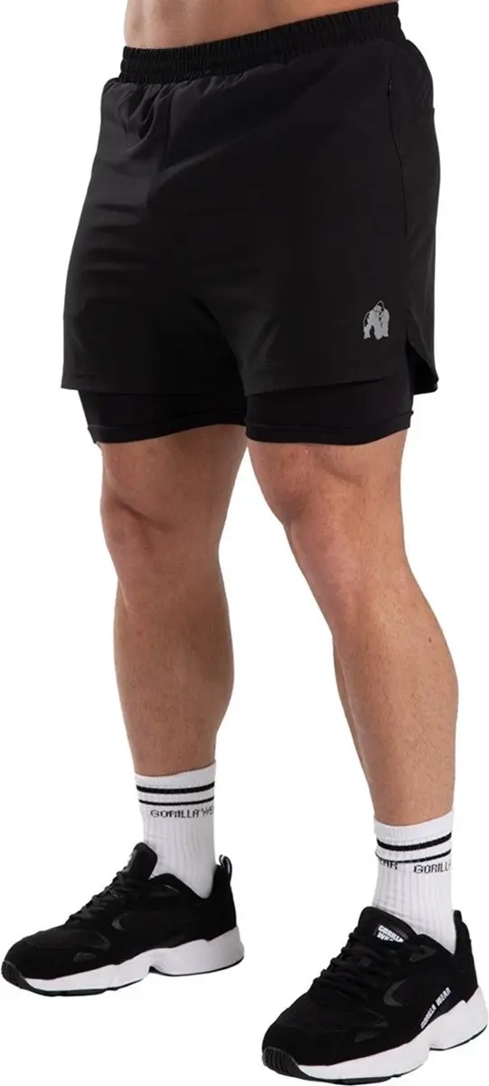 Gorilla Wear Cortez 2-in-1 Shorts 4XL - Zwart