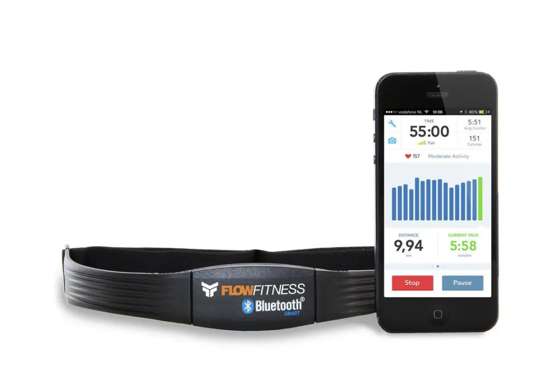 Flow Fitness Bluetooth Hartslagband - Zwart
