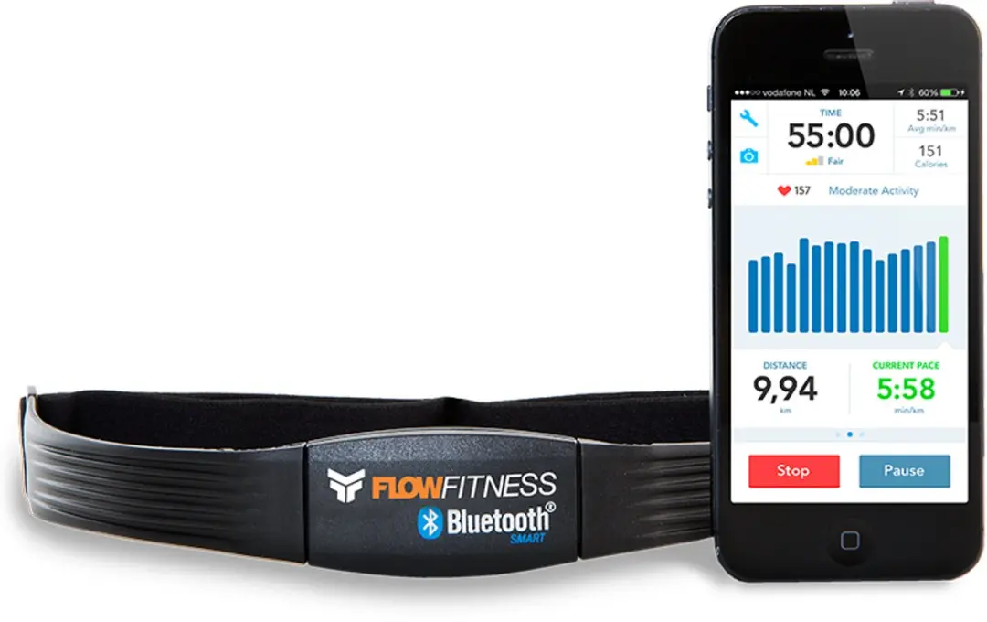 Flow Fitness Bluetooth Hartslagband - Zwart