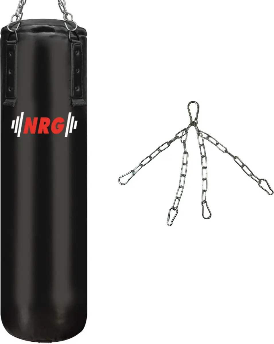 NRG Boxing F9B Bokszak 150cm - Kunstleer - Zwart
