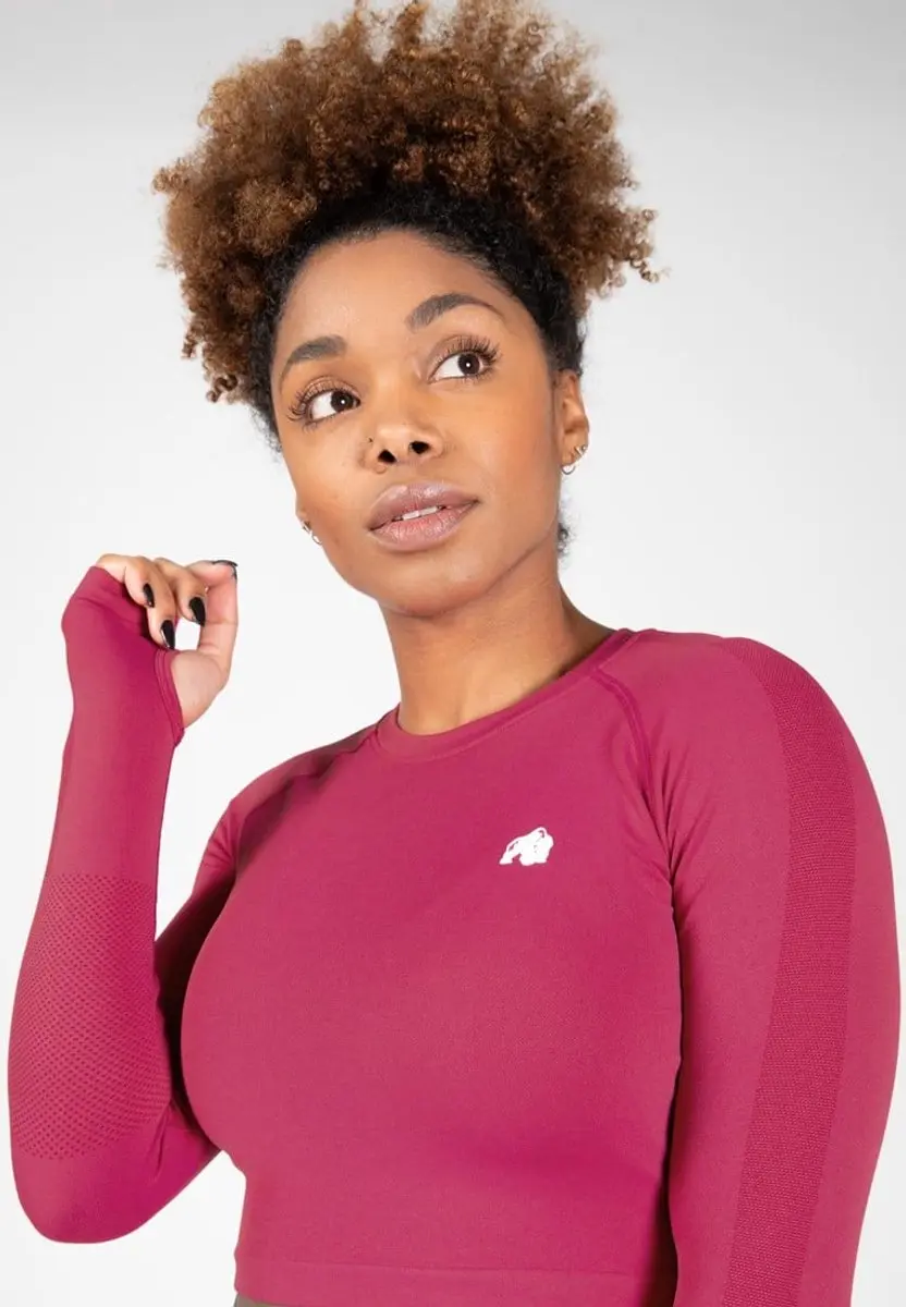 Gorilla Wear Hilton Seamless Cropped Long Sleeve - Roze XS