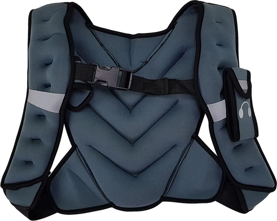 Tunturi Gewichtsvest 5kg - Verstelbaar - Grijs/Zwart
