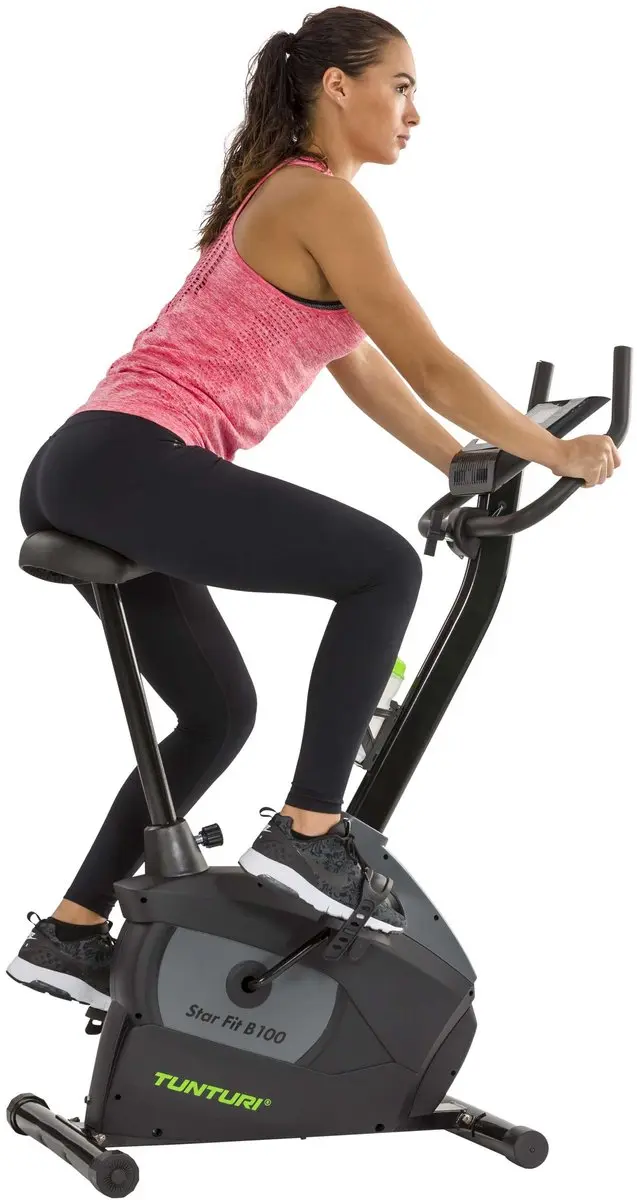 Tunturi Star Fit B100 Hometrainer - 16 Niveaus - 15 Programma's - Zwart/Groen/Grijs