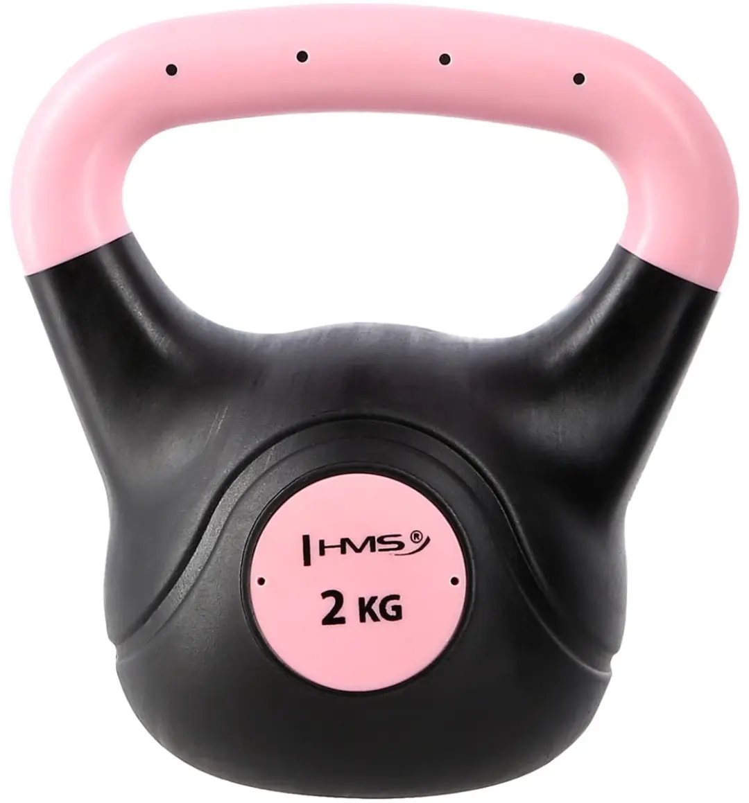 HMS KPC Serie Kettlebell 12kg - Cementvulling - Zwart/Lichtpaars