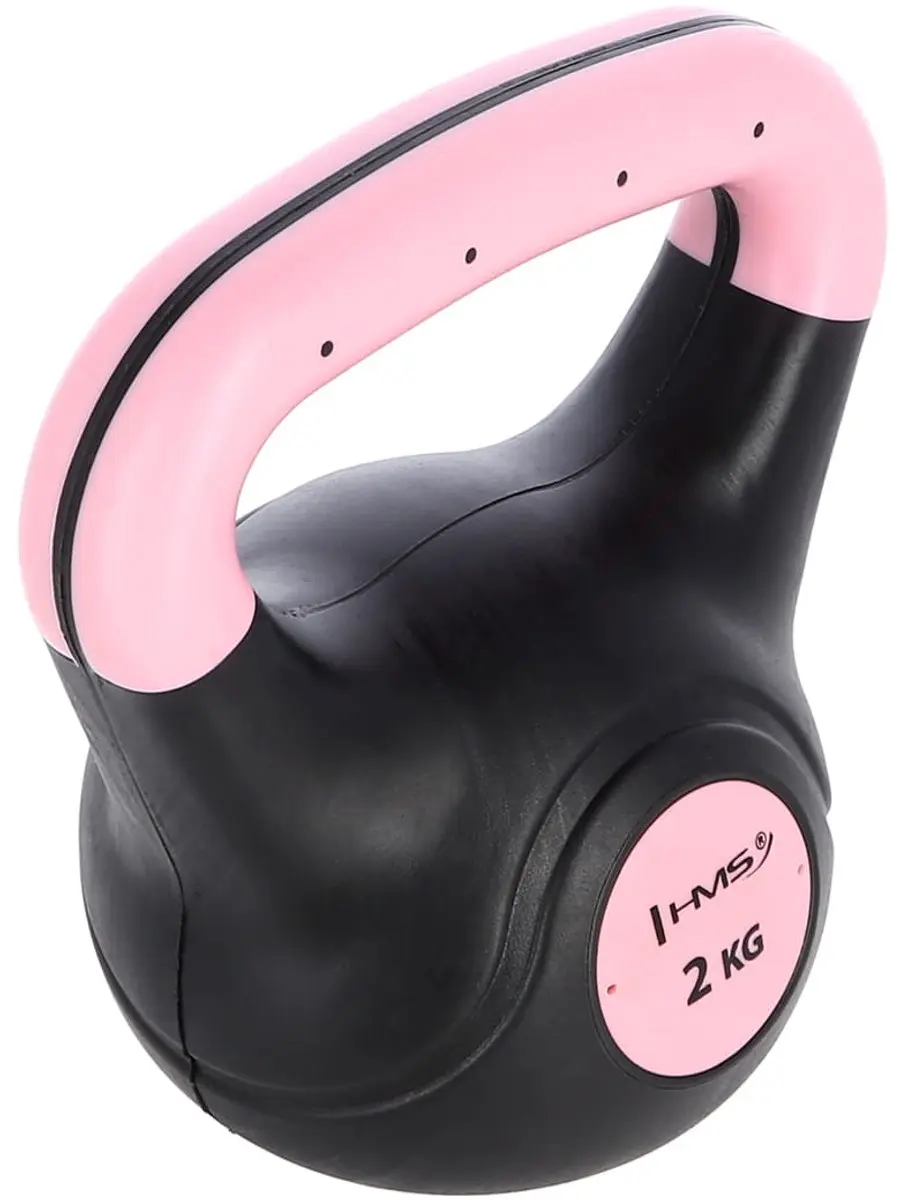 HMS KPC Serie Kettlebell 12kg - Cementvulling - Zwart/Lichtpaars