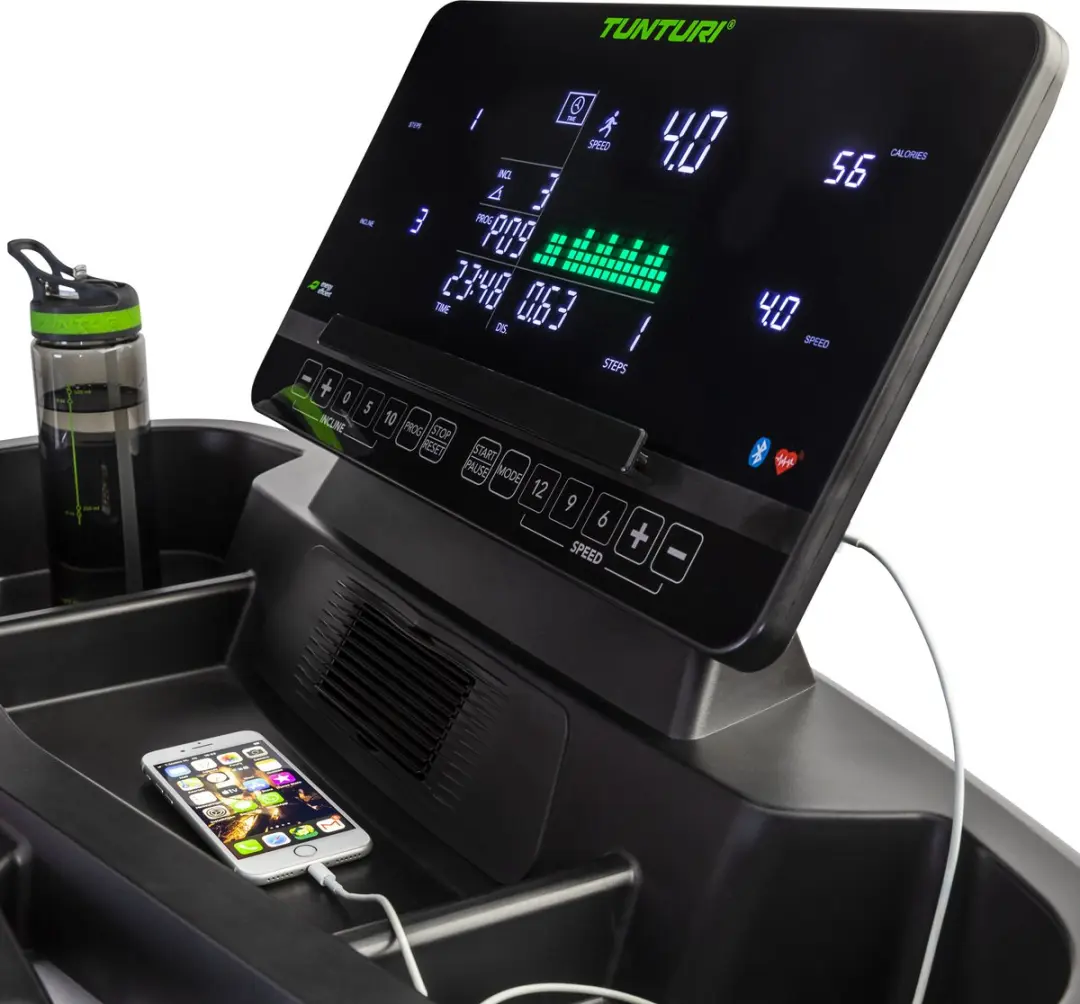 Tunturi Signature T90 Loopband - 47 Programma's - 24 km/u - 24% Helling - Zwart/ Groen