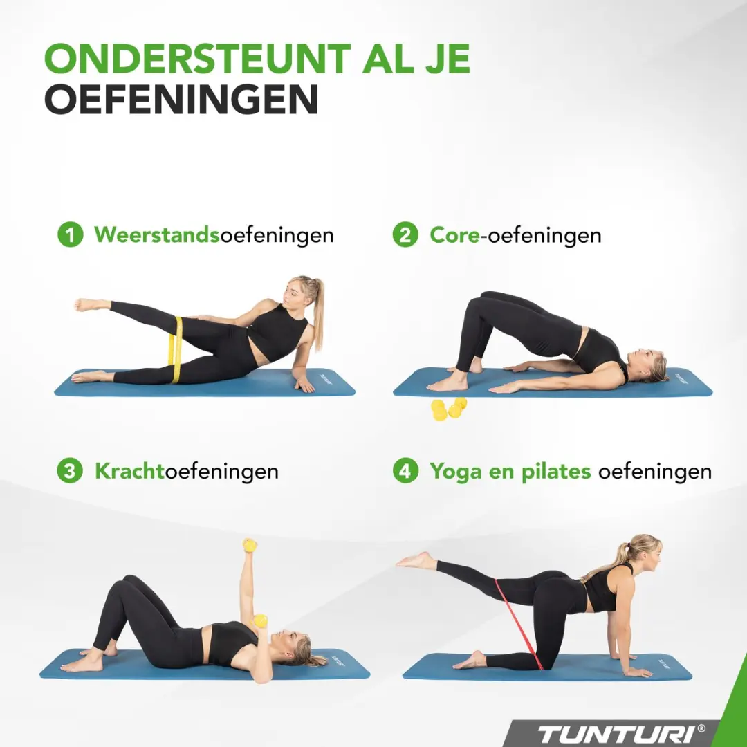 Tunturi NBR Yogamat 180x60cm - 1,5cm - Petrol Blauw