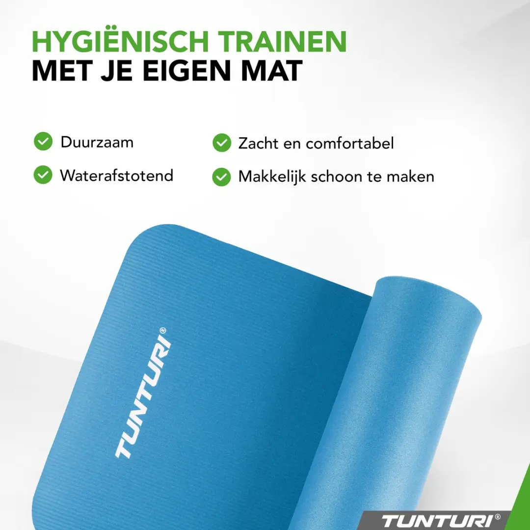 Tunturi NBR Yogamat 180x60cm - 1,5cm - Petrol Blauw