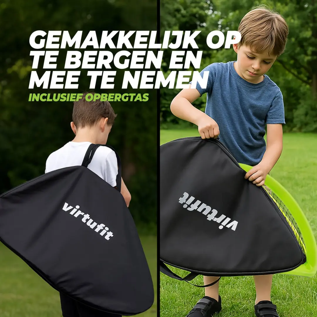 Virtufit Pop-Up Voetbaldoelen 120x90cm - 2 Stuks - Groen/Zwart