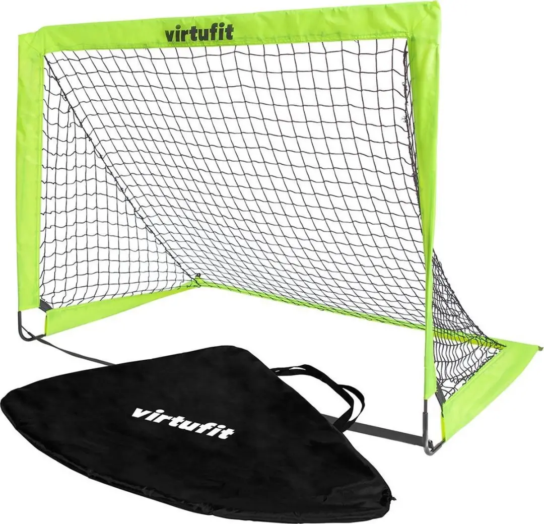 Virtufit Pop-Up Voetbaldoelen 120x90cm - 2 Stuks - Groen/Zwart