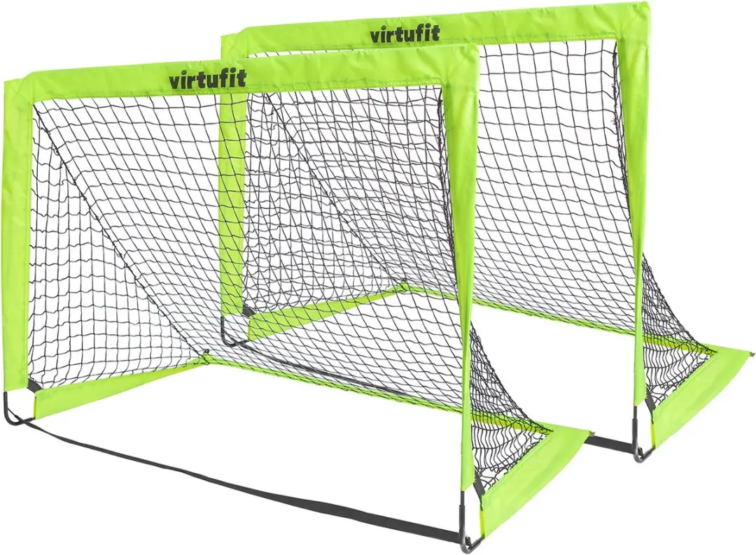 Virtufit Pop-Up Voetbaldoelen 120x90cm - 2 Stuks - Groen/Zwart - afbeelding 6 van 6