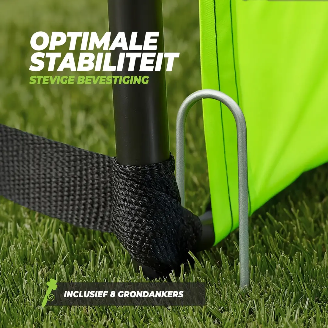 Virtufit Pop-Up Voetbaldoelen 120x90cm - 2 Stuks - Groen/Zwart